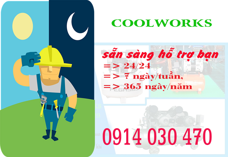 Bảo dưỡng sửa chữa máy nén khí trục vít các loại tại Coolworks.