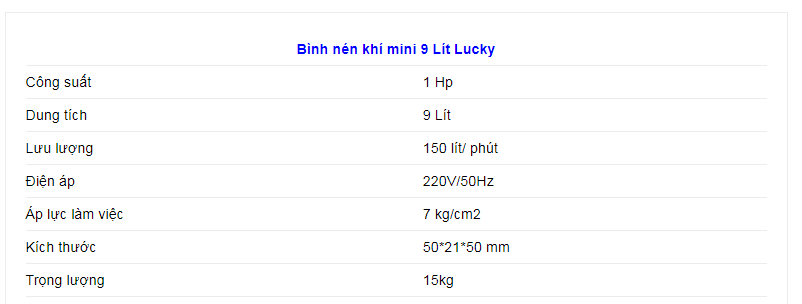 máy nén khí mini lucky